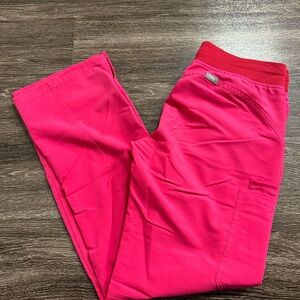 Figs Shocking Pink Kade Cargo Scrub Pants